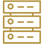 illustration in gold of computer servers